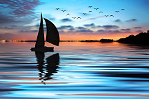 Obraz Plachetnica pri súmraku 